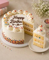 Classic Happy Birthday Vanilla Cream Cake