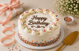 Classic Happy Birthday Vanilla Cream Cake