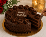 Classic Red Roses Bouquet & Chocolate Truffle Cake Birthday Combo