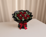 Classic Red Roses Bouquet & Chocolate Truffle Cake Birthday Combo