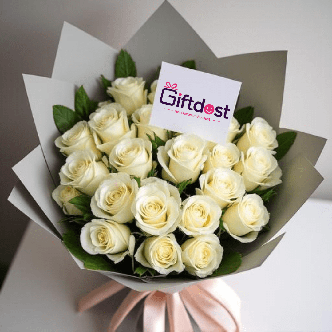 Classic White Roses Bouquet