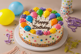Colorful Balloon Vanilla Birthday Cake