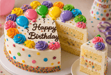 Colorful Balloon Vanilla Birthday Cake