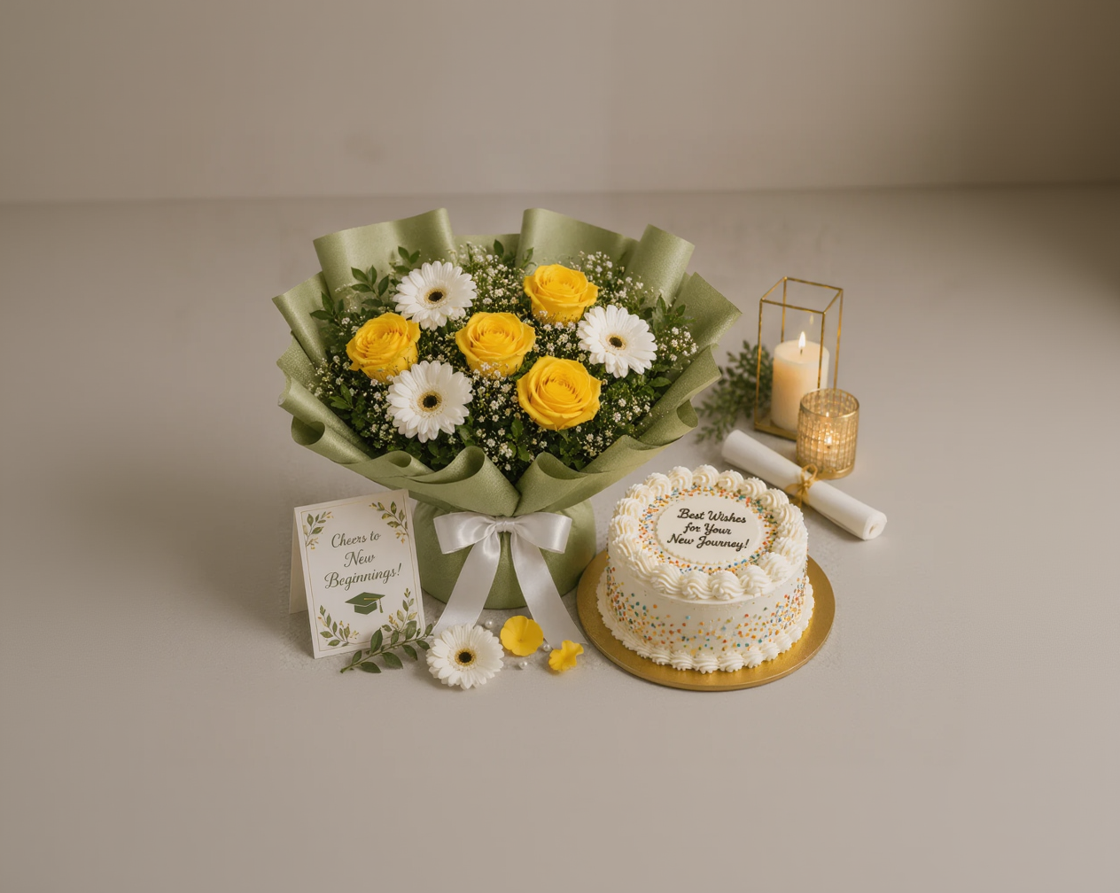 Congratulations Floral & Vanilla Celebration Combo