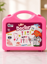 Little Doctor Play Set for Kids in Pink Carry Case