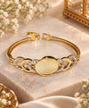 Elegant Gold-Tone Crystal Heart-Link Bracelet for Women