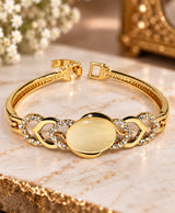 Elegant Gold-Tone Crystal Heart-Link Bracelet for Women