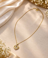 Elegant Golden Heart & Star Crystal Pendant Necklace