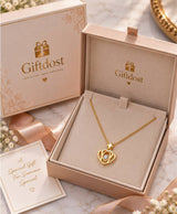 Elegant Golden Heart & Star Crystal Pendant Necklace