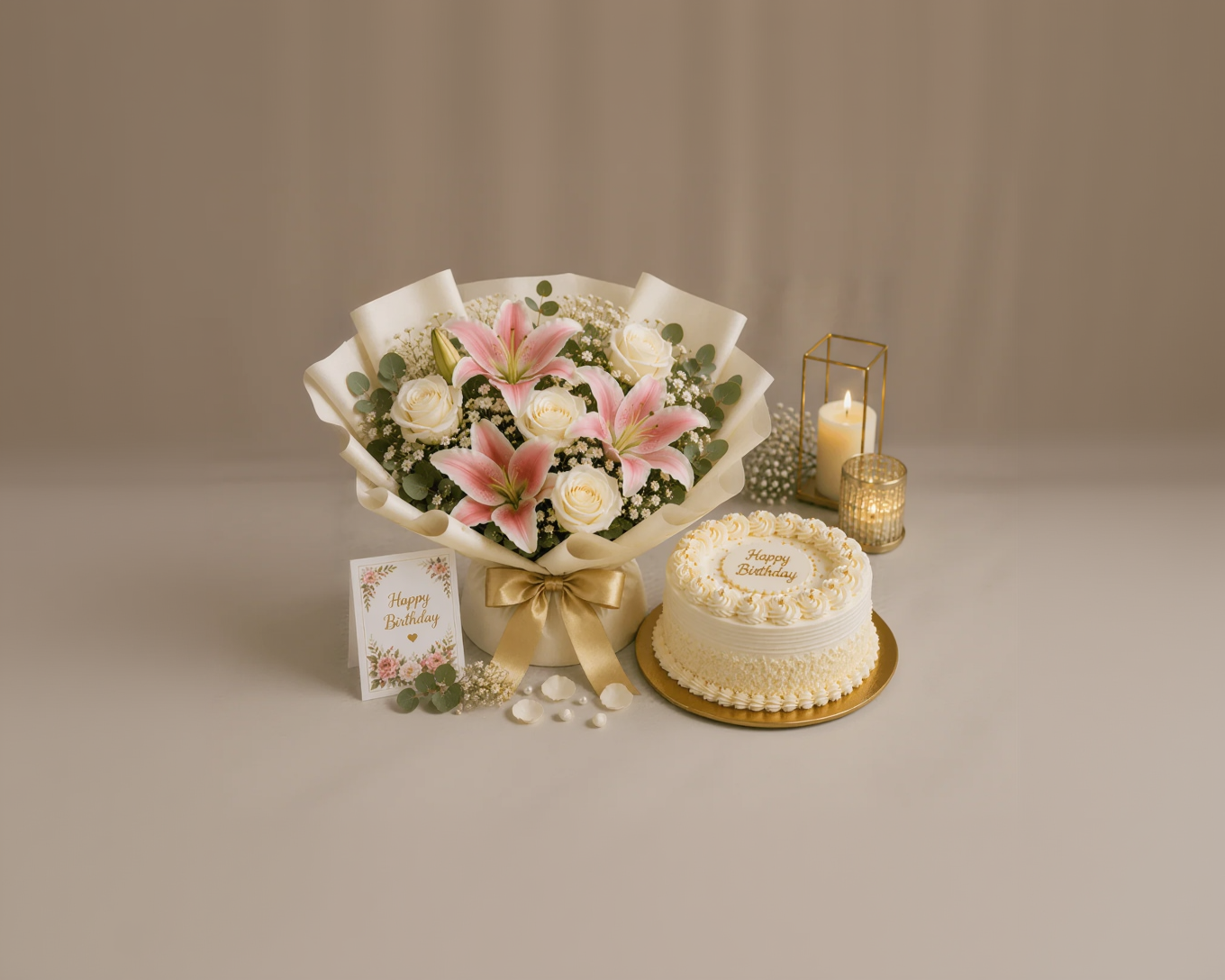 Elegant Lily & Rose Birthday Celebration Combo