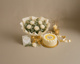 Elegant White Roses & Pineapple Thank You Combo