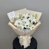 Eternal Grace White Orchid & Lily Anniversary Bouquet