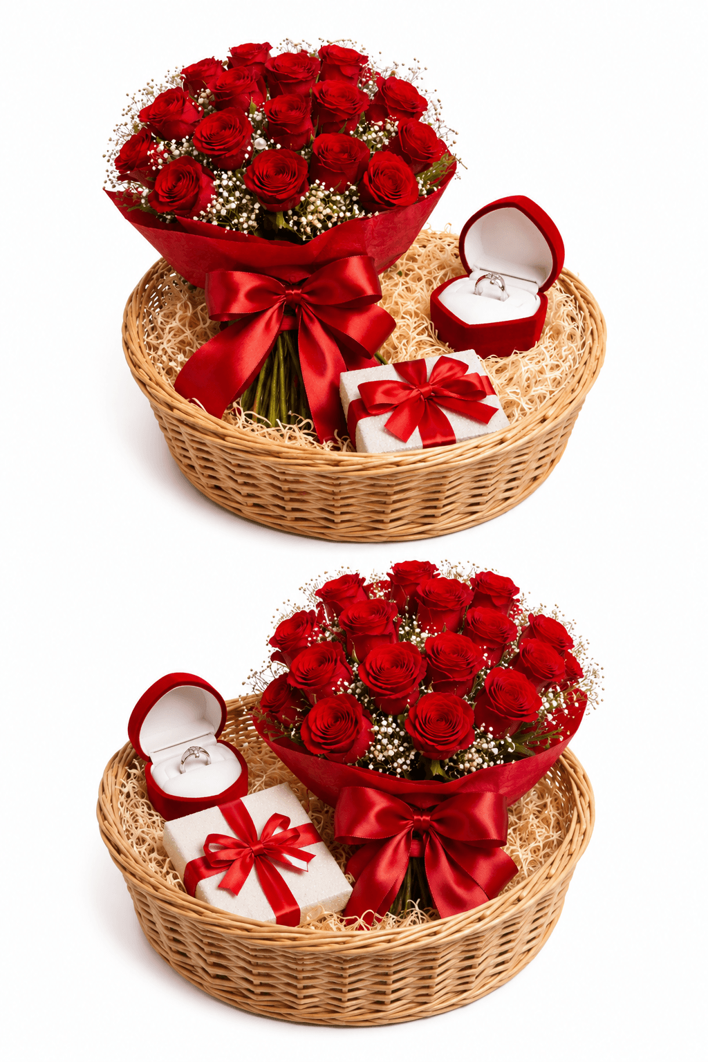 Eternal Love Red Rose Proposal Basket