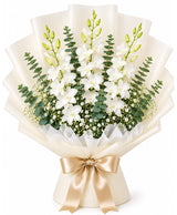 Snow White Orchid Elegance (5 White Dendrobium Orchids)