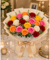 Rainbow Romance Bouquet (20 Mixed Roses)