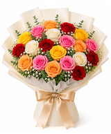 Rainbow Romance Bouquet (20 Mixed Roses)