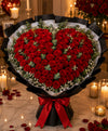 Royal Heart of 50 Red Roses Bouquet