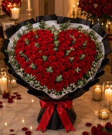 Royal Heart of 50 Red Roses Bouquet