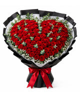 Royal Heart of 50 Red Roses Bouquet