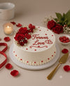 Forever Love Red Rose Vanilla Cream Cake