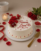 Forever Love Red Rose Vanilla Cream Cake