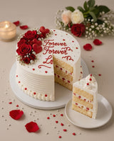 Forever Love Red Rose Vanilla Cream Cake