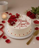 Forever Love Red Rose Vanilla Cream Cake