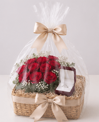 Forever Yours Proposal Rose Basket