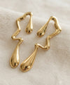 Golden Wave Teardrop Earrings