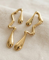 Golden Wave Teardrop Earrings