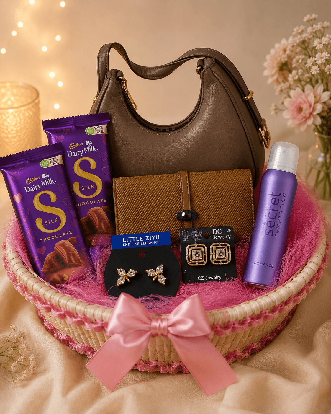 Premium Ladies Fashion Gift Hamper with Handbag, Wallet & Chocolates