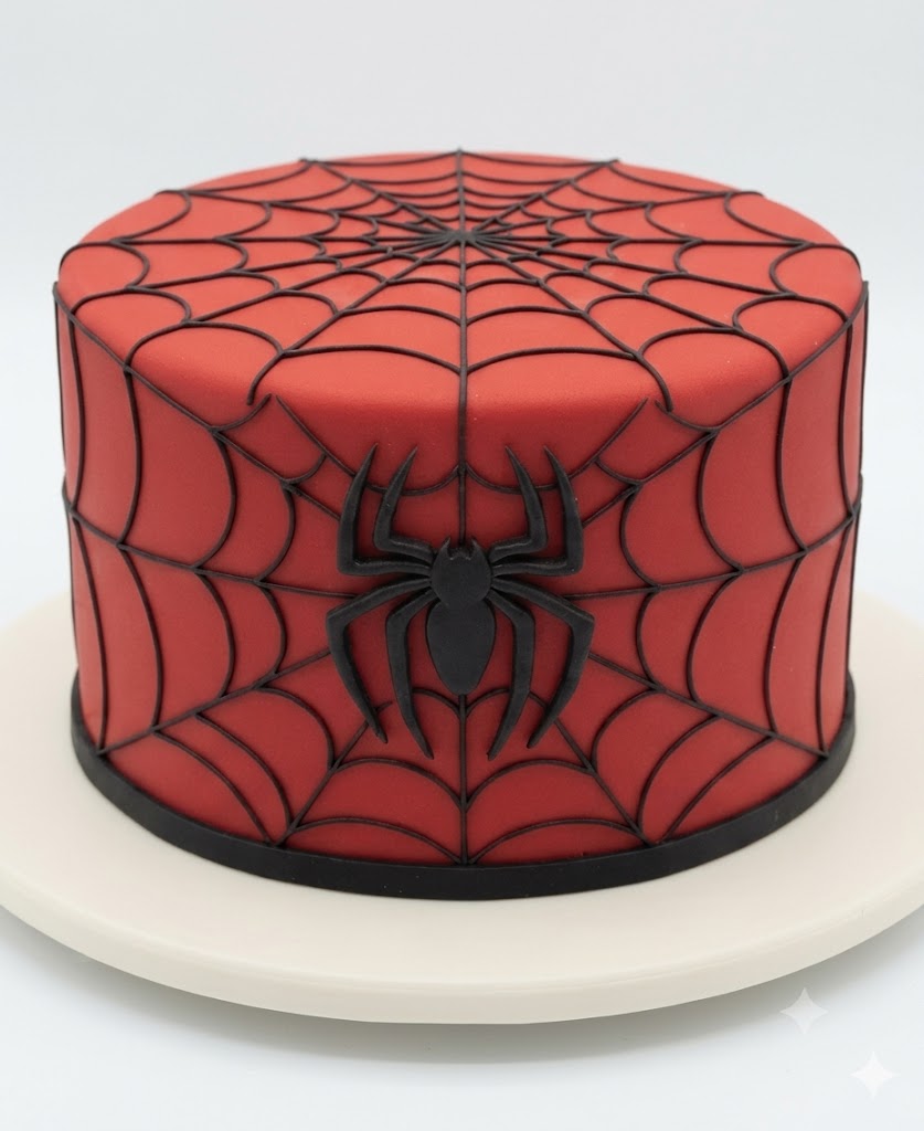 Heroic Spidey Fondant Cake