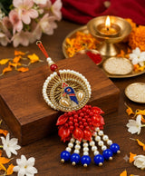 Royal Peacock Pearl Designer Lumba Rakhi