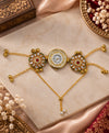 Kashmiri Floral Hand Ornament Watch – Traditional Gold-Tone Quartz Hand Watch with Red & Green Floral Detailing