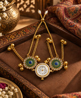 Kashmiri Peacock Eye Gold-Tone Adjustable Watch Bracelet