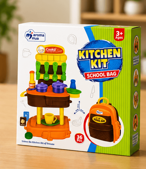 Kitchen Kit School Bag Pretend Play Set – 36 Pieces