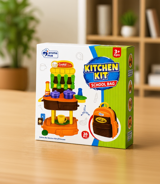 Kitchen Kit School Bag Pretend Play Set – 36 Pieces