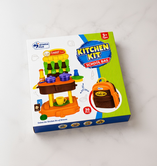 Kitchen Kit School Bag Pretend Play Set – 36 Pieces