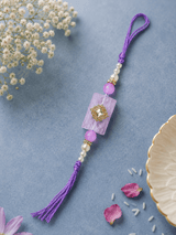 Lavender Crystal Elegance Rakhi