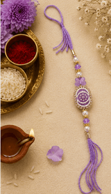 Lavender Pearl Butterfly Designer Rakhi