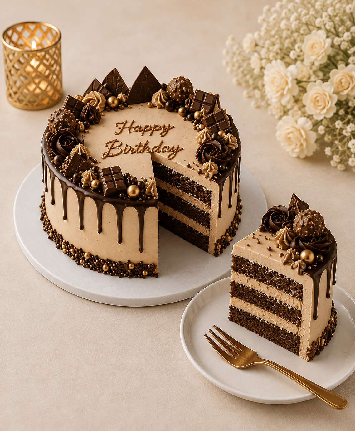 Luxury Birthday Drip Cake