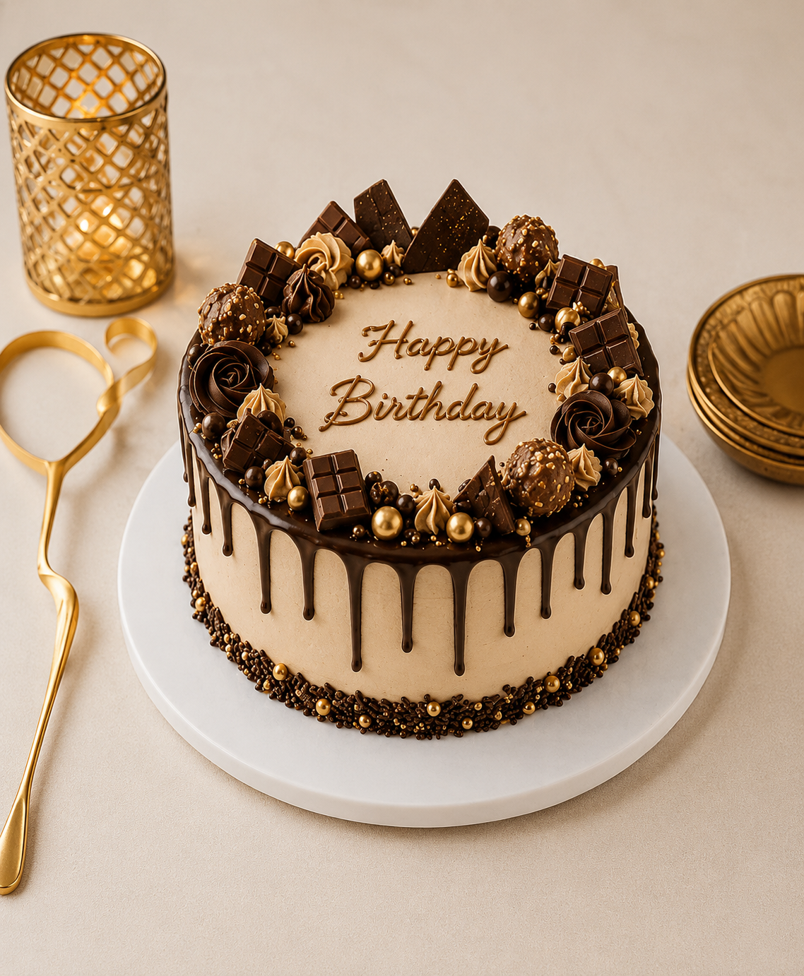 Luxury Birthday Drip Cake