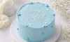 Pastel Blue Happy Birthday Cake