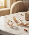 Pastel Floral Butterfly Hoop Earrings