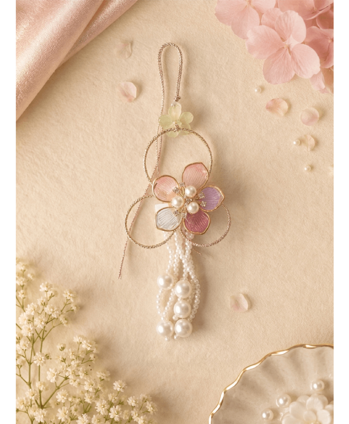 Pastel Floral Pearl Designer Lumba Rakhi