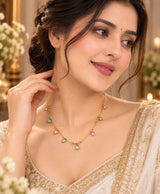 Pastel Heart Charm Gold-Tone Necklace – Delicate Everyday Jewellery