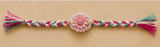 Pastel Pink Floral Braided Designer Rakhi