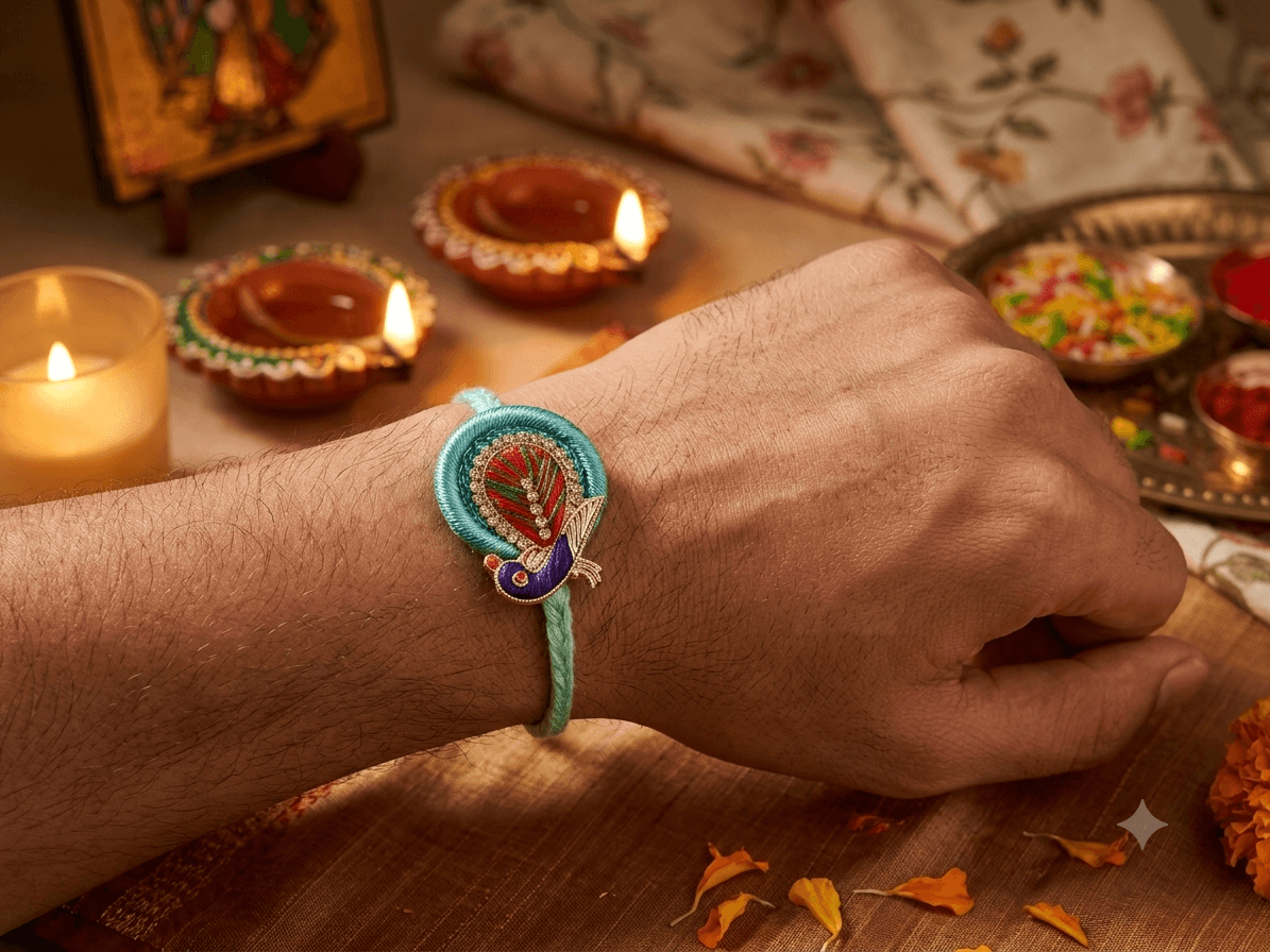 Peacock Feather Designer Rakhi