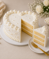 Pearl White Heart Vanilla Cream Cake