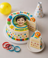 Personalized Birthday Star Photo Vanilla Cake